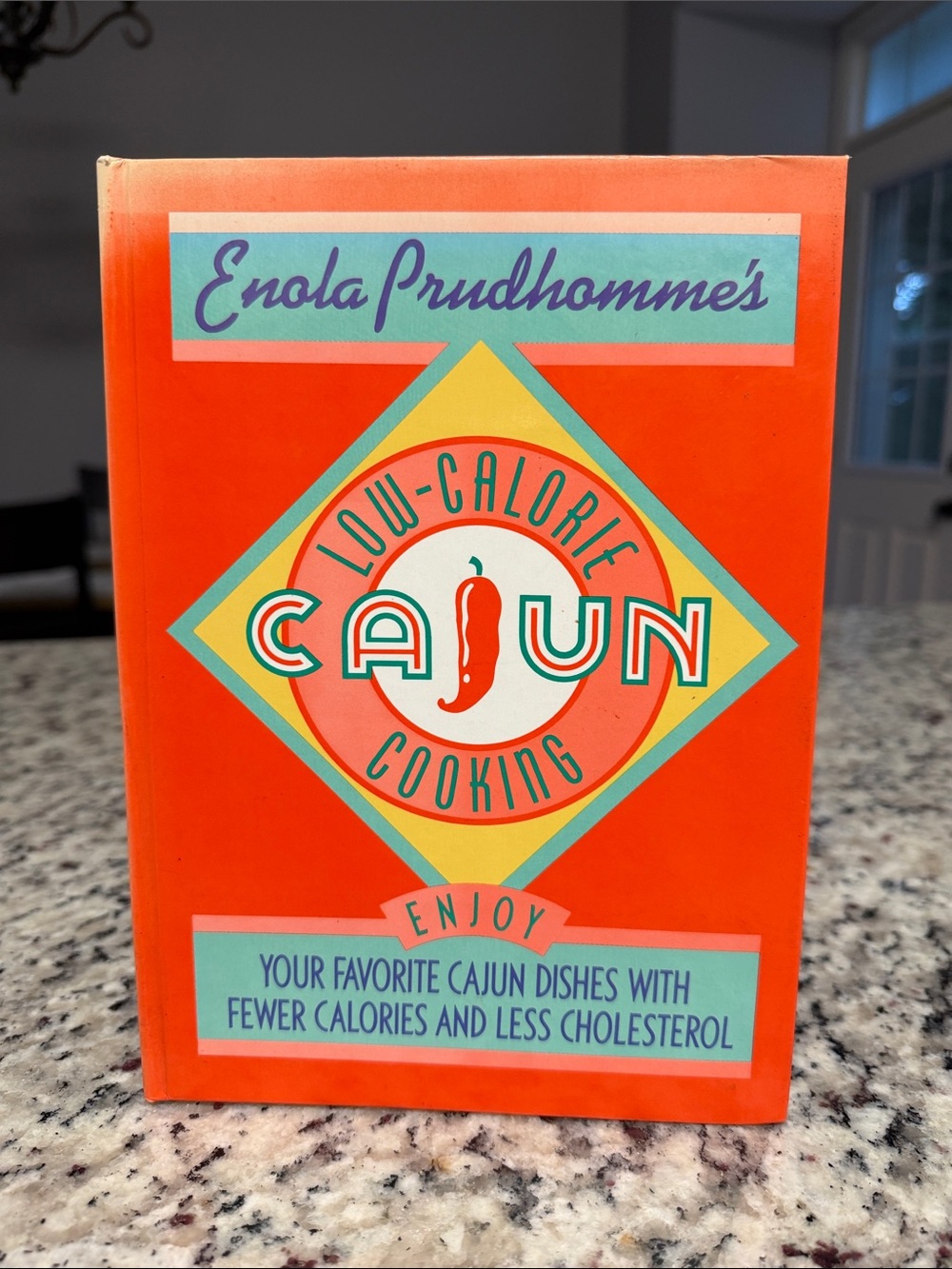 Enola Prudhomme's Low-Calorie Cajun Cooking - Bright Orange Cookbook